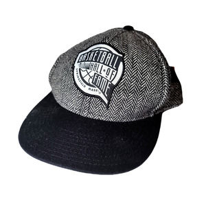 NBA Basketball Hall of Fame Snapback Hat Mens OS Grey Herringbone Wool Blend NEW